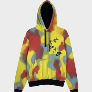 Nike- RARE Actions Speak Louder than Anything multicolor, tie dye hoodie Small